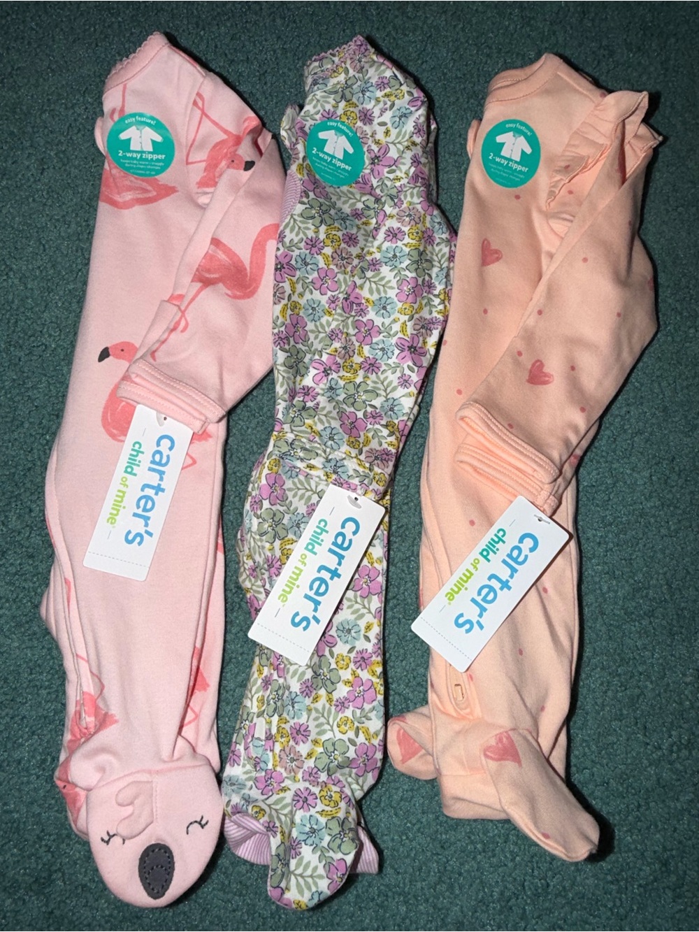 Carter's Newborn Baby Girl Footed Pajama Bundle!